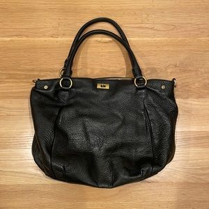 Jcrew pebbled leather black handbag